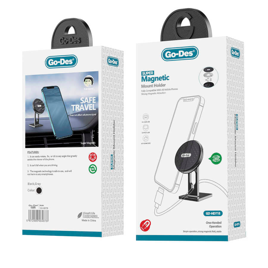Go Des GD-HD718 Magnetik Araç Telefon Tutucu - 2 Go Des GD-HD718 Magnetik Araç Telefon Tutucu - 2